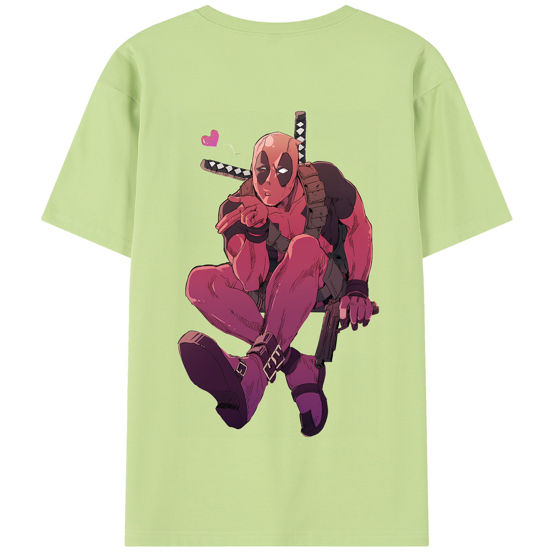 （画像用） Deadpool デッドプール 綿100％半袖Tシャツ（背面プリント）